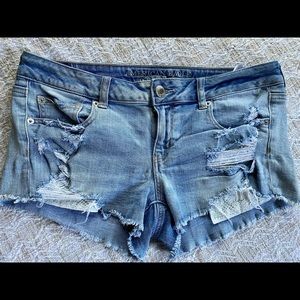 American Eagle Super Low Shortie Cutoff Denim